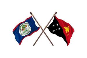 Belize versus Papua New Guinea Two Country Flags photo