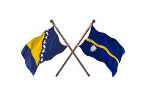 Bosnia versus Nauru Two Country Flags photo