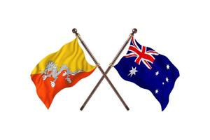 Bhutan versus Australia Two Country Flags photo