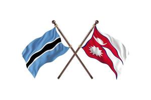 Botswana versus Nepal Two Country Flags photo