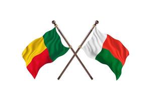 Benin versus Madagascar Two Country Flags photo