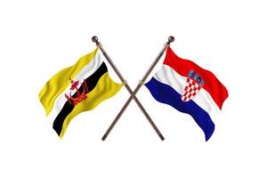 Brunei versus Croatia Two Country Flags photo