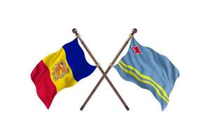 Andorra versus Aruba Two Country Flags photo