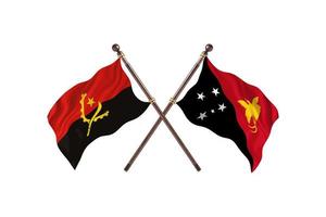 Angola versus Papua New Guinea Two Country Flags photo