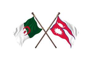 Algeria versus Nepal Two Country Flags photo