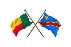 Benin versus Democratic Republic Congo Two Country Flags photo