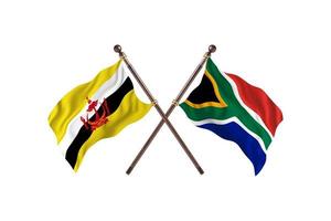 Brunei versus South Africa Two Country Flags photo