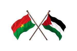 burkina faso versus banderas palestinas de dos países foto