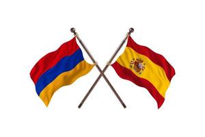 armenia contra españa dos banderas de paises foto