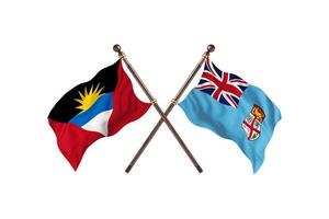 Antigua and Barbuda versus Fiji Two Country Flags photo
