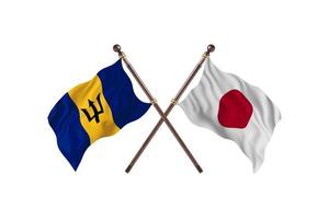 Barbados versus Japan Two Country Flags photo