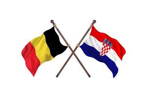 Belgium versus Croatia Two Country Flags photo