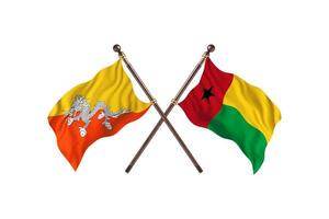 bután versus guinea-bissau dos banderas de países foto