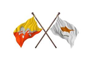 Bután contra Chipre dos banderas de países foto