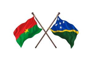 burkina faso versus islas salomón dos banderas de países foto
