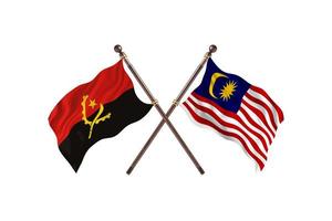 angola contra malasia dos banderas de países foto