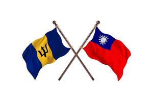 Barbados versus Taiwan Two Country Flags photo