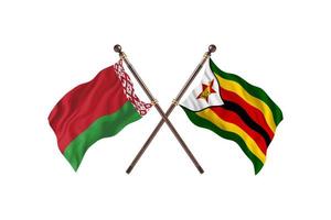 Belarus versus Zimbabwe Two Country Flags photo