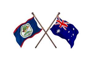 Belize versus Australia Two Country Flags photo