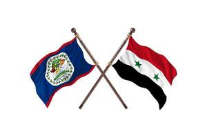 Belize versus Syria Two Country Flags photo