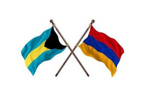 bahamas contra armenia dos banderas de países foto