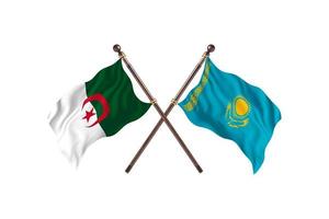 argelia contra kazajstán dos banderas de países foto