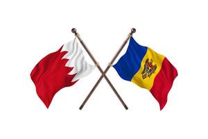Bahrain versus Moldova Two Country Flags photo