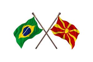 Brazil versus Macedonia Two Country Flags photo