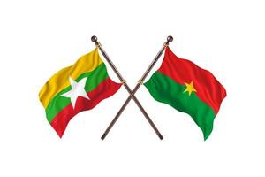 Burma versus Burkina Faso Two Country Flags photo