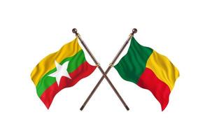 birmania contra benin dos banderas de países foto
