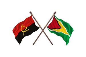 Angola versus Guyana Two Country Flags photo