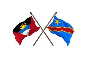 Antigua and Barbuda versus Dominican Republic Two Country Flags photo