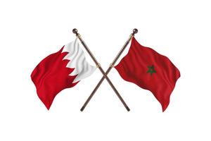 Bahrain versus Morocco Two Country Flags photo