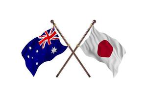 australia contra japón dos banderas de países foto