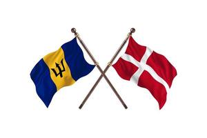 Barbados versus Denmark Two Country Flags photo