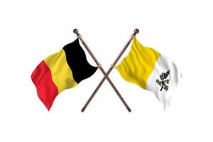 Belgium versus Holy See Two Country Flags photo