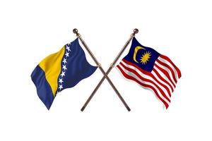 Bosnia versus Malaysia Two Country Flags photo