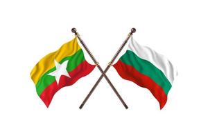Burma versus Bulgaria Two Country Flags photo