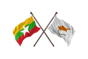 Burma versus Cyprus Two Country Flags photo