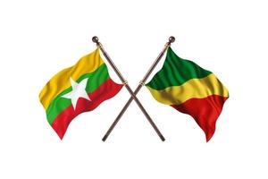 Burma versus Congo republic of the Two Country Flags photo