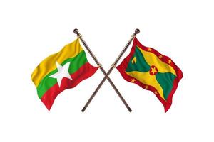 Burma versus Grenada Two Country Flags photo