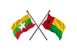 Burma versus Guinea-Bissau Two Country Flags photo