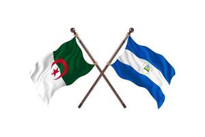 argelia contra nicaragua dos banderas de países foto