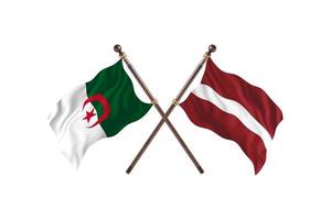 Algeria versus Latvia Two Country Flags photo