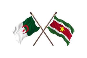 Algeria versus Suriname Two Country Flags photo