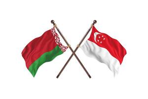 Belarus versus Singapore Two Country Flags photo