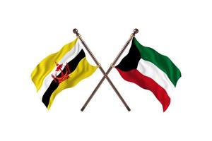 Brunei versus Kuwait Two Country Flags photo