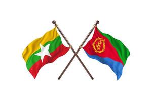 Burma versus Eritrea Two Country Flags photo