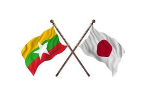 Burma versus Japan Two Country Flags photo