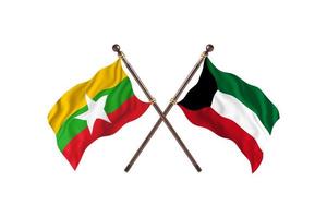 Burma versus Kuwait Two Country Flags photo